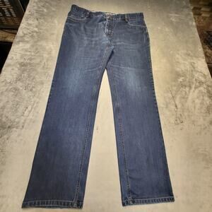Enzo Denim Jeans Mens 40x33 Blue Straight Leg Denim Medium Wash Casual Pants